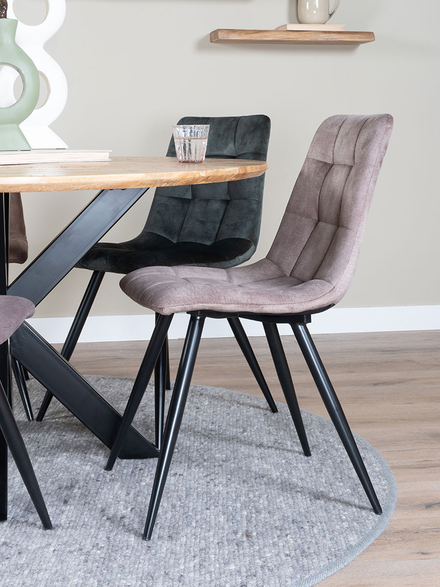 Eetkamerstoel Galgary Taupe 08 - Vintage Velvet - Afbeelding 4