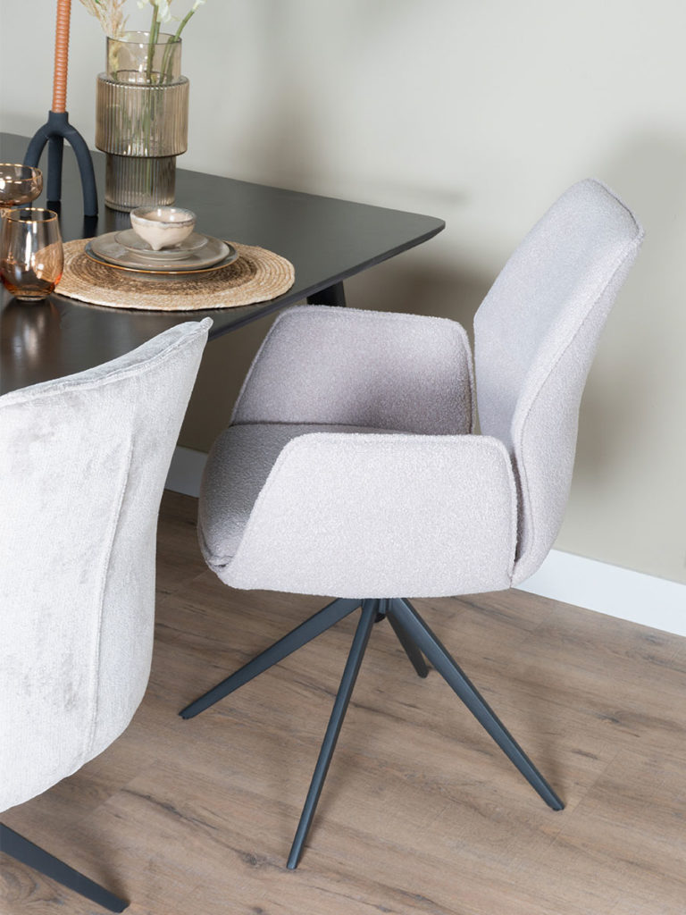 Eetkamerstoel Miley - Bouclé - Naturel - Afbeelding 4