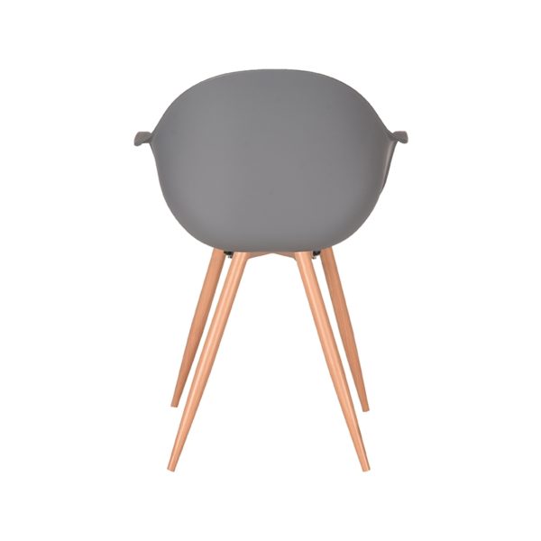 LABEL51 Eetkamerstoel Parma - Antraciet - Kunststof - Oak Metal Woodcover - Afbeelding 5