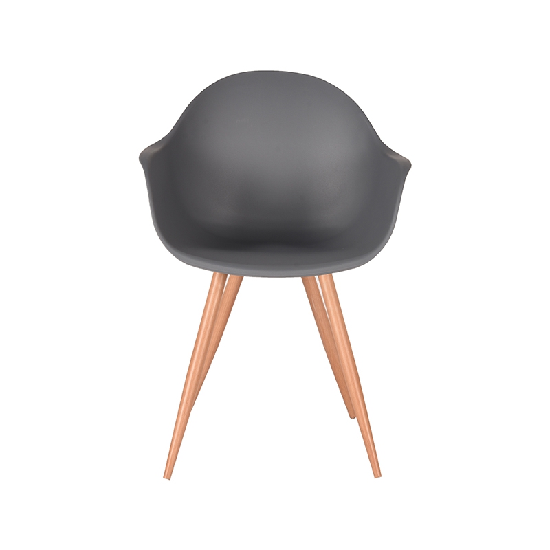 LABEL51 Eetkamerstoel Parma - Antraciet - Kunststof - Oak Metal Woodcover - Afbeelding 3