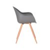 LABEL51 Eetkamerstoel Parma - Antraciet - Kunststof - Oak Metal Woodcover - Afbeelding 4