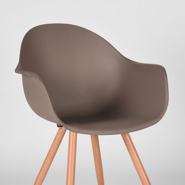 LABEL51 Eetkamerstoel Parma - Coffee - Kunststof - Oak Metal Woodcover - Afbeelding 6