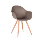 LABEL51 Eetkamerstoel Parma - Coffee - Kunststof - Oak Metal Woodcover