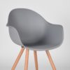 LABEL51 Eetkamerstoel Parma - Grijs - Kunststof - Oak Metal Woodcover - Afbeelding 6