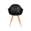 LABEL51 Eetkamerstoel Parma - Zwart - Kunststof - Oak Metal Woodcover - Afbeelding 3