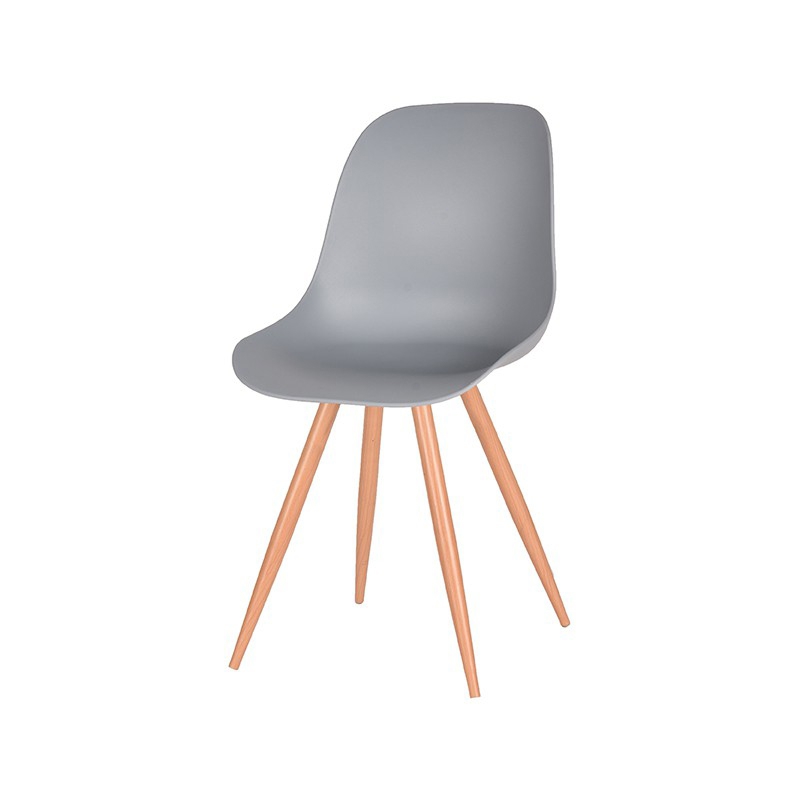 LABEL51 Eetkamerstoel Rimini - Grijs - Kunststof - Oak Metal Woodcover - Afbeelding 2