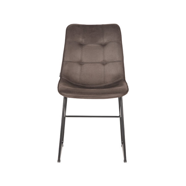 LABEL51 Eetkamerstoel Slim - Antraciet - Microfiber - Black Frame - Afbeelding 4