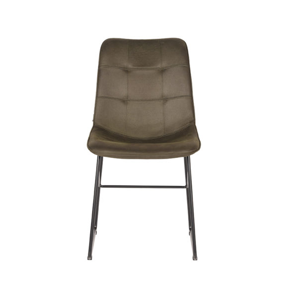 LABEL51 Eetkamerstoel Slim - Army green - Microfiber - Black Frame - Afbeelding 4
