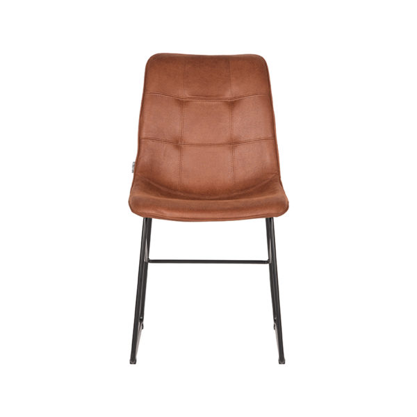 LABEL51 Eetkamerstoel Slim - Cognac - Microfiber - Black Frame - Afbeelding 2