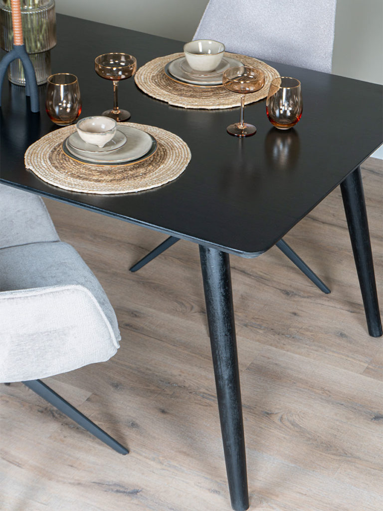 Eettafel James Zwart 180 x 90 cm - Afbeelding 5