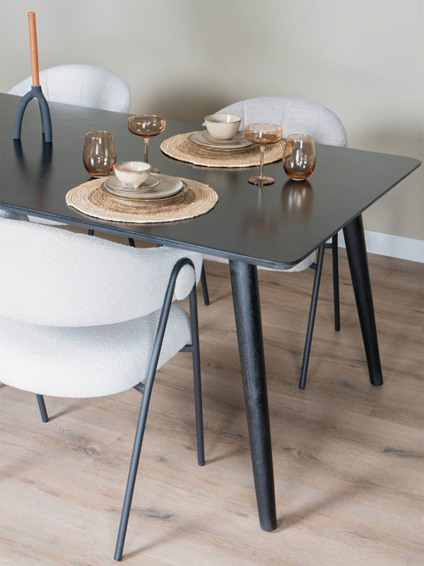 Eettafel James Zwart 200 x 100 cm - Afbeelding 2