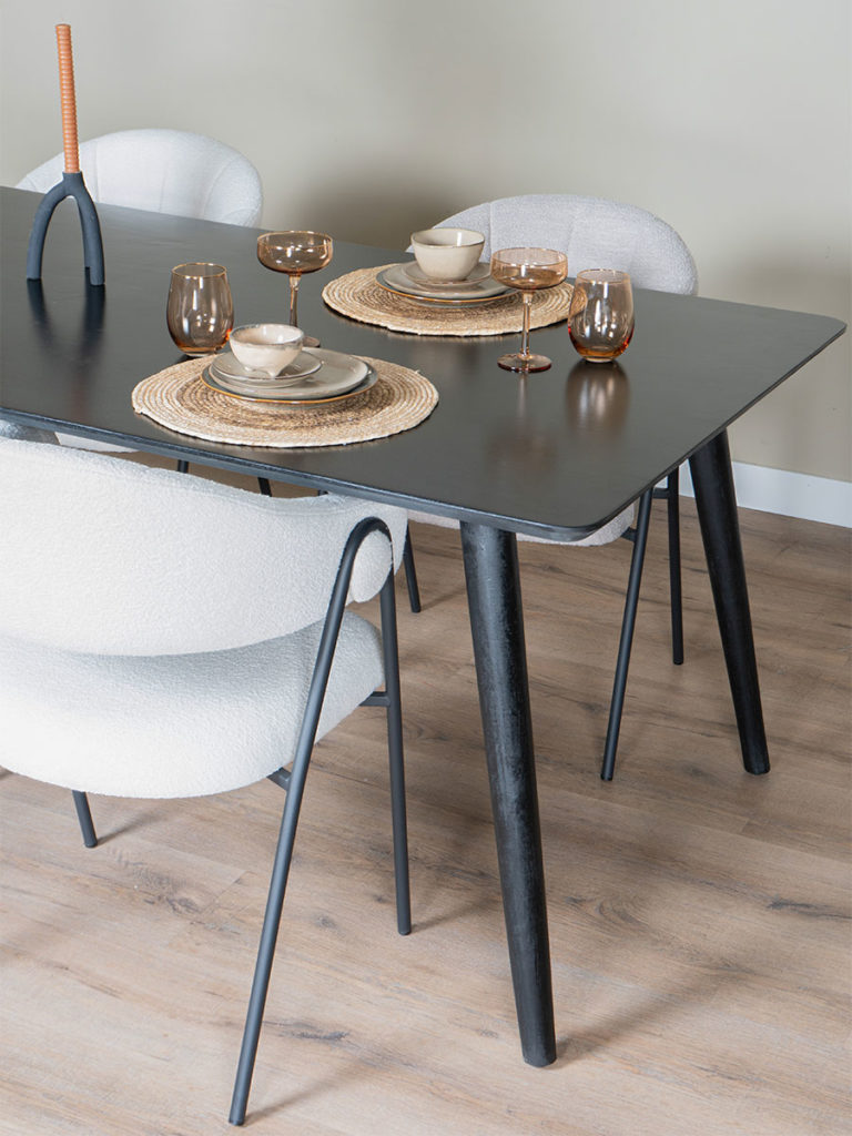 Eettafel James Zwart 180 x 90 cm - Afbeelding 2