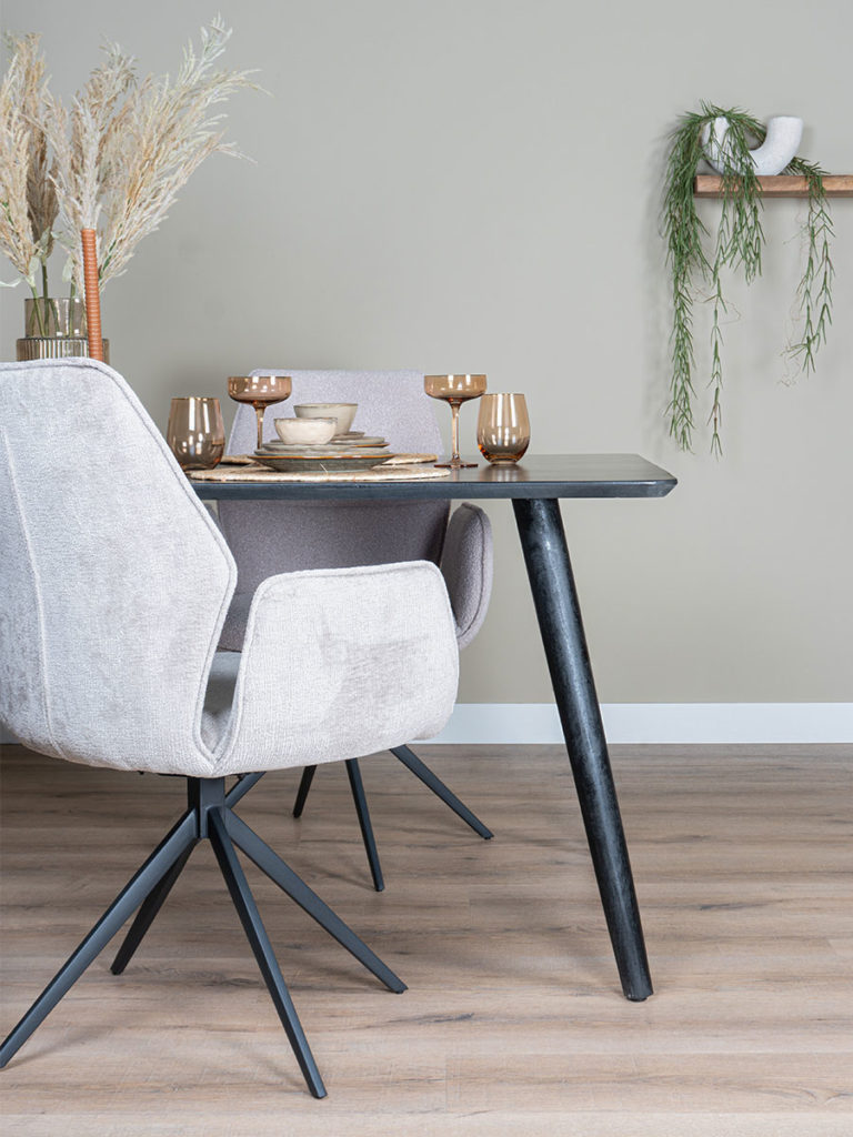 Eettafel James Zwart 180 x 90 cm - Afbeelding 4