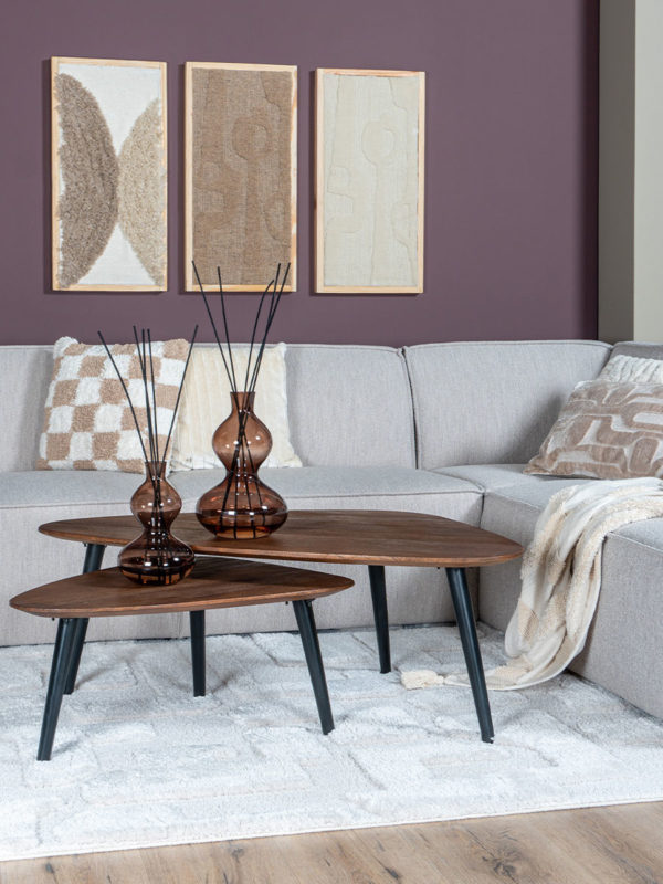 Salontafel Jamal - Espresso Mangohout - Set van 2 - Afbeelding 3