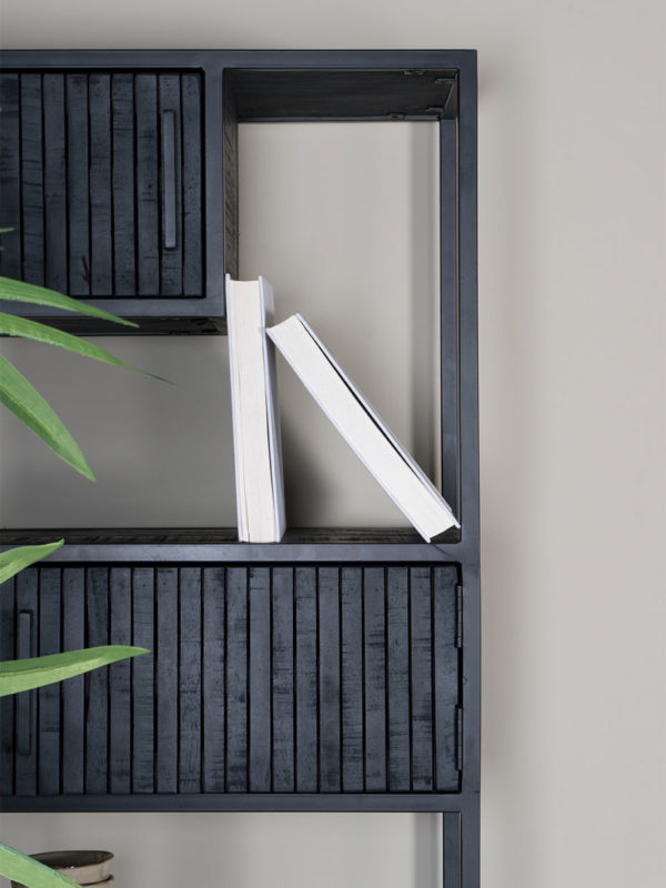 Kast Loek 210 x 80 cm - Zwart Mangohout - Afbeelding 3