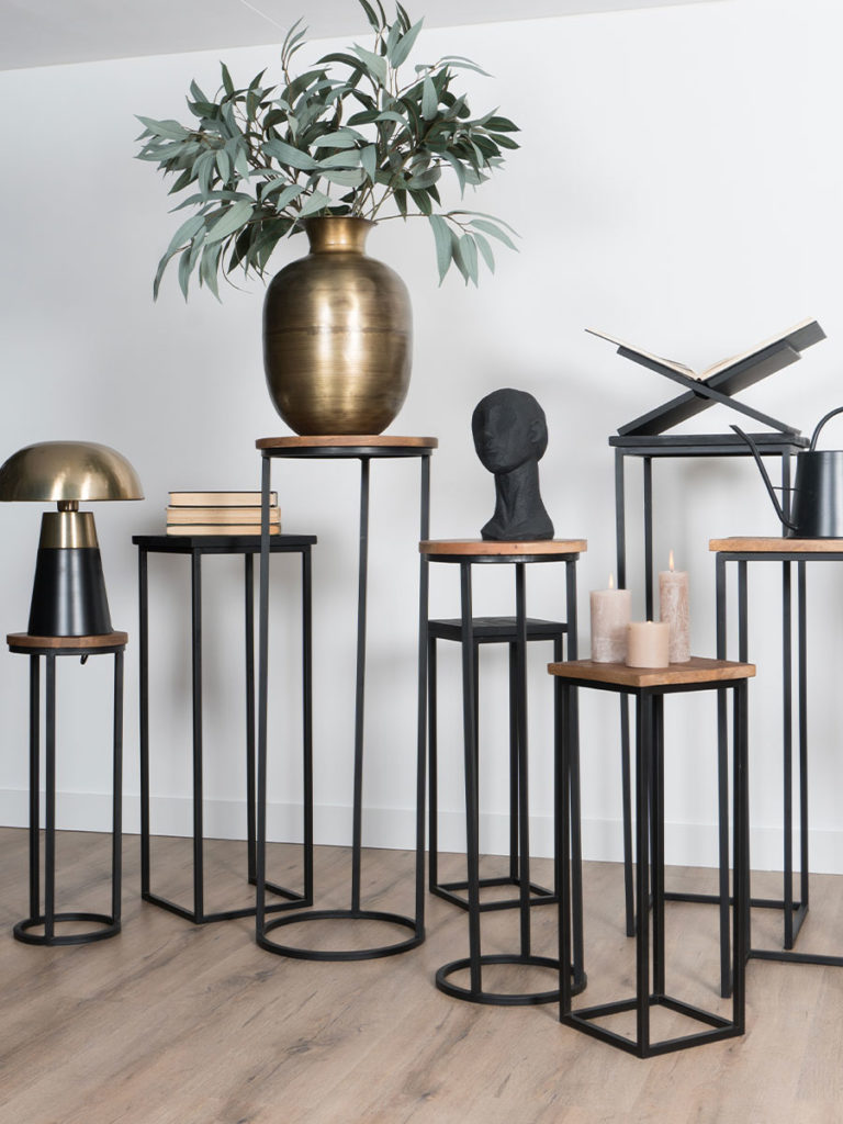 Plantentafels Sam Vierkant - Set van 3 - Bruin Mangohout - Afbeelding 3