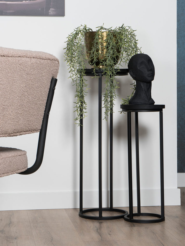 Plantentafels Sam Rond - Set van 3 - Zwart Mangohout - Afbeelding 4