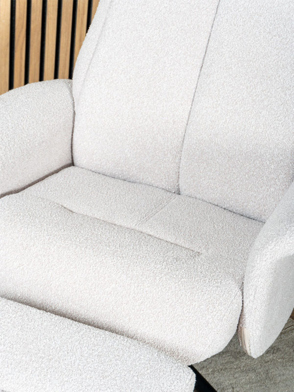Relaxfauteuil Bindy + Hocker - Bouclé - Naturel - Afbeelding 5