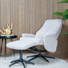 Relaxfauteuil Bindy + Hocker - Bouclé - Naturel - Afbeelding 4