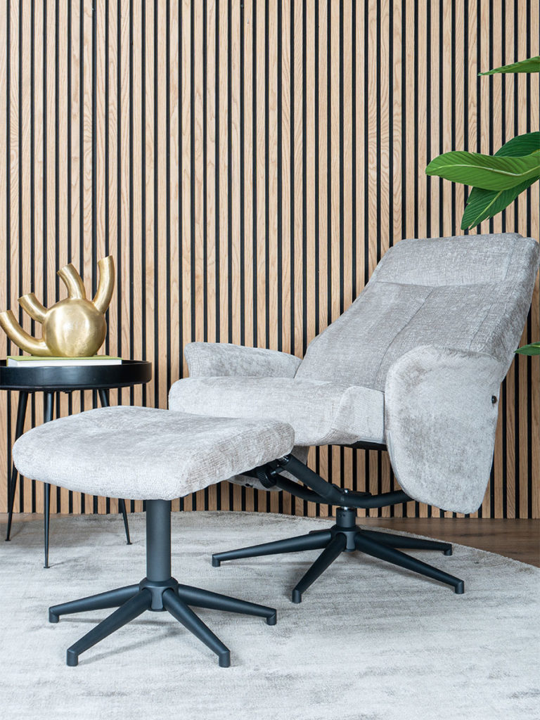 Relaxfauteuil Bindy + Hocker - Perfect Harmony - Taupe 04 - Afbeelding 4