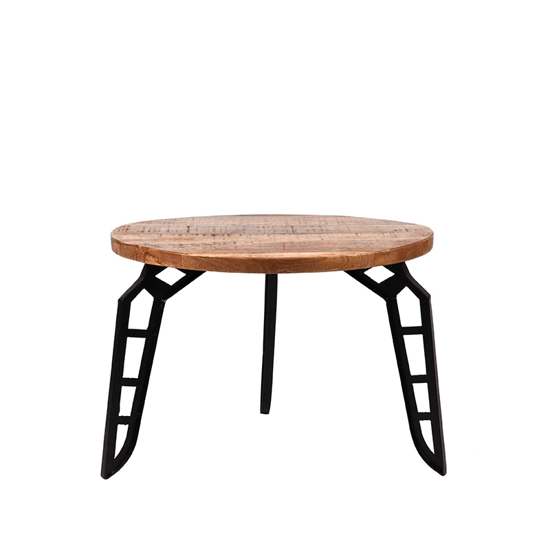 Het Steigerhouthuis LABEL51 Salontafel Flintstone - Rough - Mangohout - 60 cm - Rond