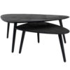 Salontafel Jamal - Zwart Mangohout - Set van 2