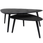 Salontafel Jamal - Zwart Mangohout - Set van 2