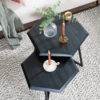 Salontafel Kiara - Set van 2 - Achthoekige tafeltjes - Zwart Mangohout - Afbeelding 4