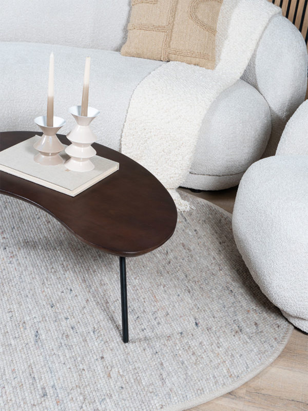 Vloerkleed Scott Donker Beige Rond ø200 cm - Afbeelding 2