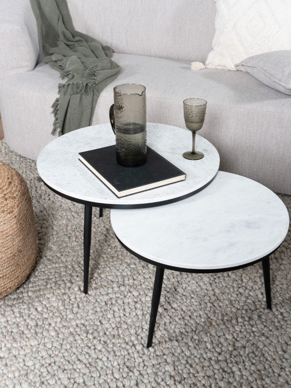 Salontafel Melle - Marmer - Set van 2 - Afbeelding 3