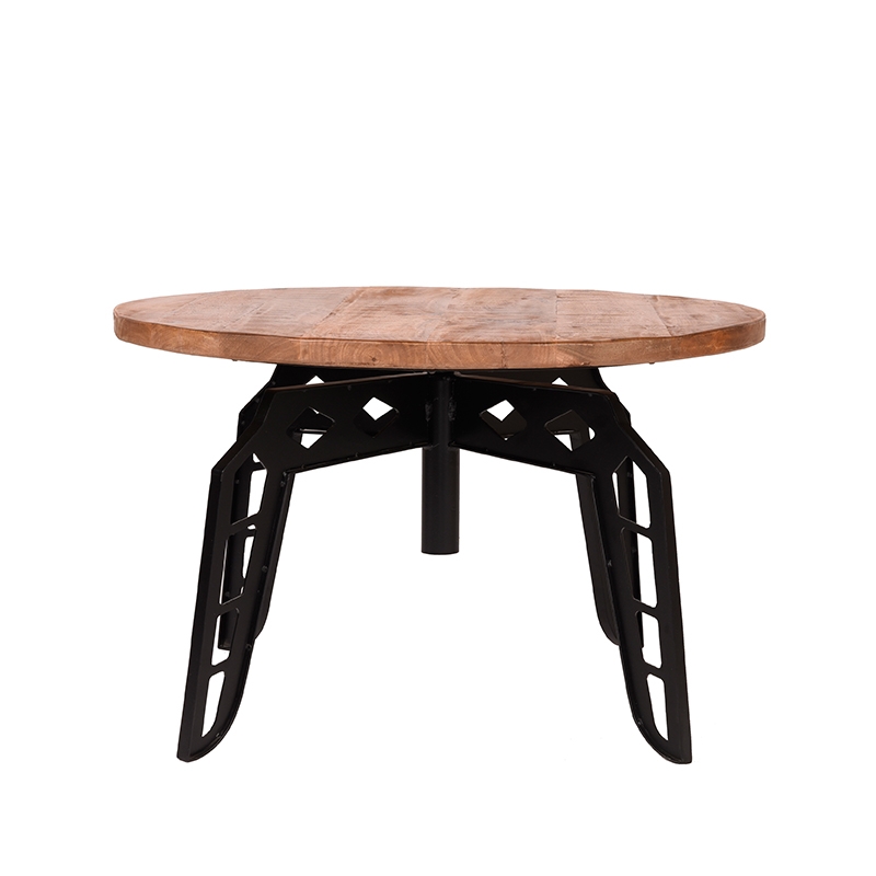 LABEL51 Salontafel Pebble - Rough - Mangohout - 80 cm - Rond - Afbeelding 3