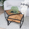 Salontafel Ruby Visgraat - Bruin Mangohout - Set van 2 - Afbeelding 2