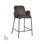 D-MAXX Barkruk Jari - Antraciet - Microfiber - Zithoogte 65