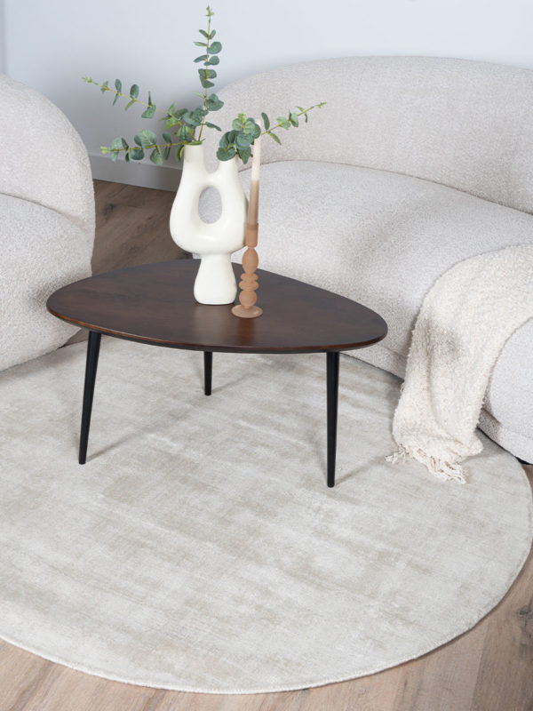 Vloerkleed Cos - Viscose Beige Rond ø200 cm - Afbeelding 2