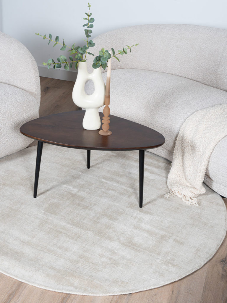 Vloerkleed Cos - Viscose Beige Rond ø150 cm - Afbeelding 2