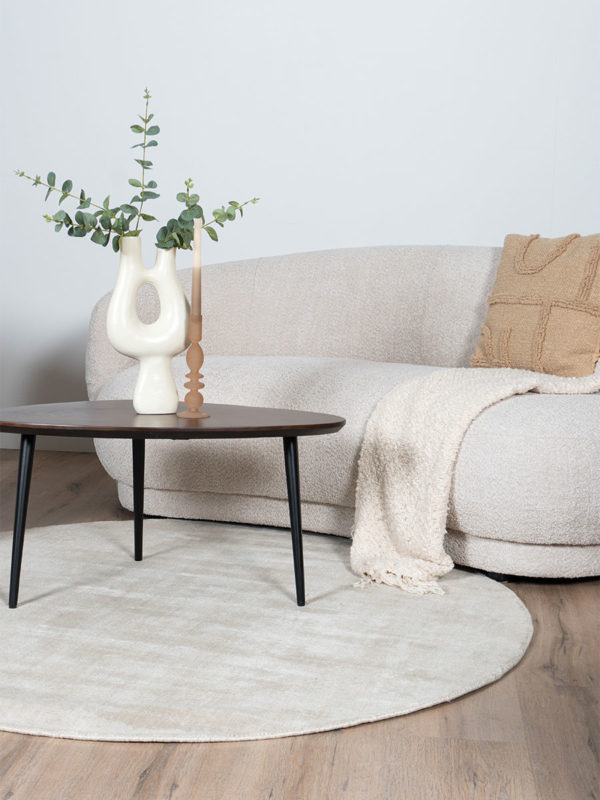 Vloerkleed Cos - Viscose Beige Rond ø200 cm - Afbeelding 4
