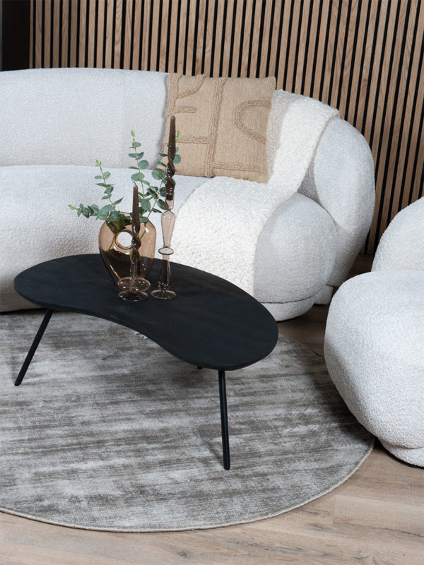 Vloerkleed Cos - Viscose Taupe Rond ø200 cm - Afbeelding 2
