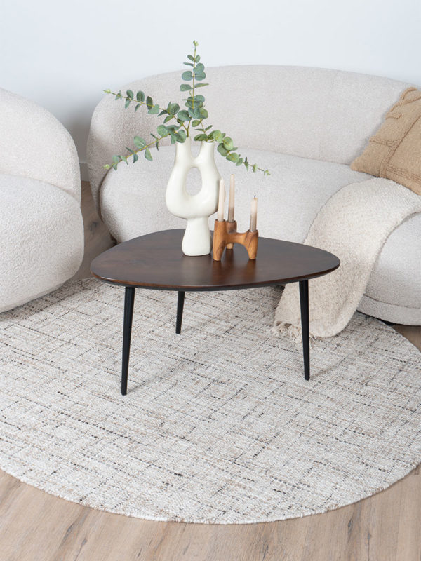 Vloerkleed Cross Beige - Rond ø200 cm - Afbeelding 2