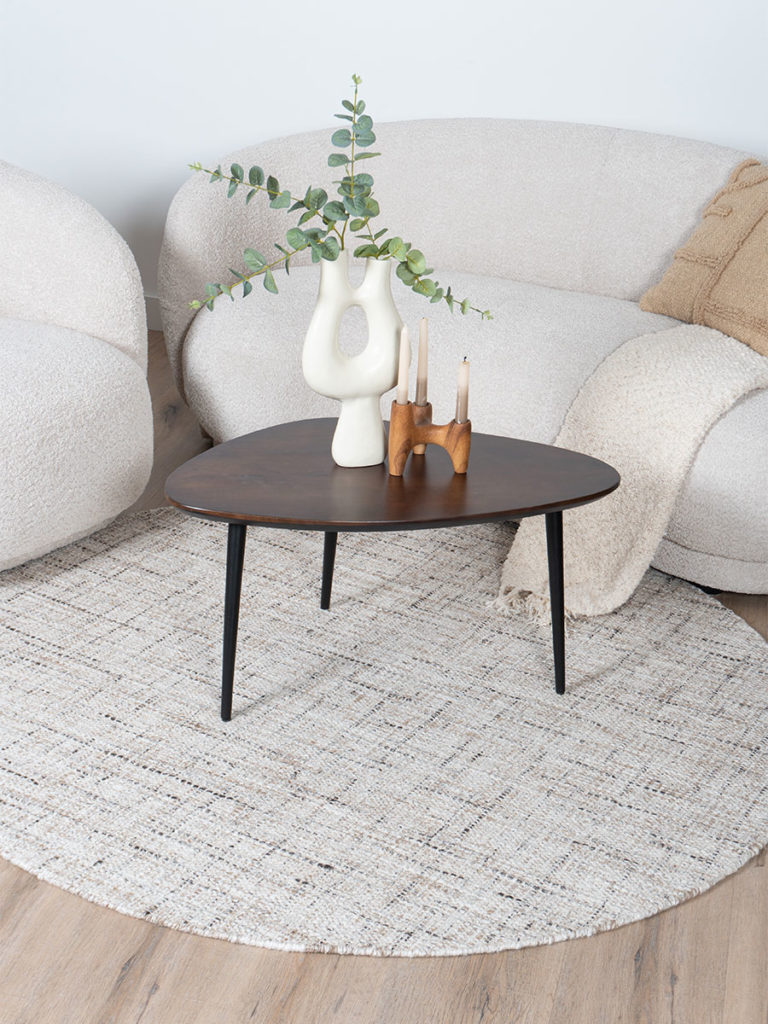 Vloerkleed Cross Beige - Rond ø160 cm - Afbeelding 2