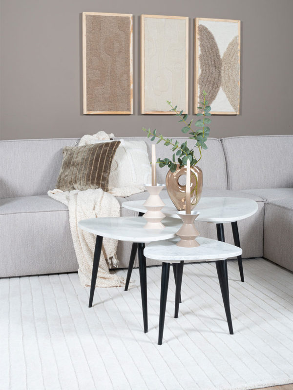 Salontafel Milou - Marmer - Set van 3 - Afbeelding 3