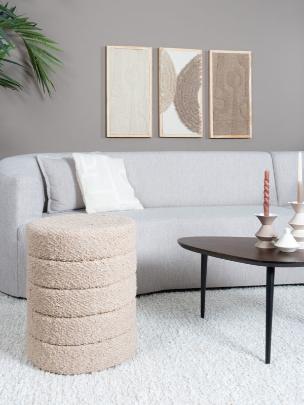Poef Rosa Beige 53 x ø43 cm - Afbeelding 2