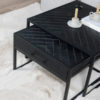 Salontafel Ruby Visgraat - Zwart Mangohout - Set van 2 - Afbeelding 5