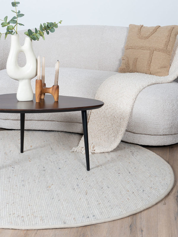 Vloerkleed Scott Beige Rond ø200 cm - Afbeelding 4