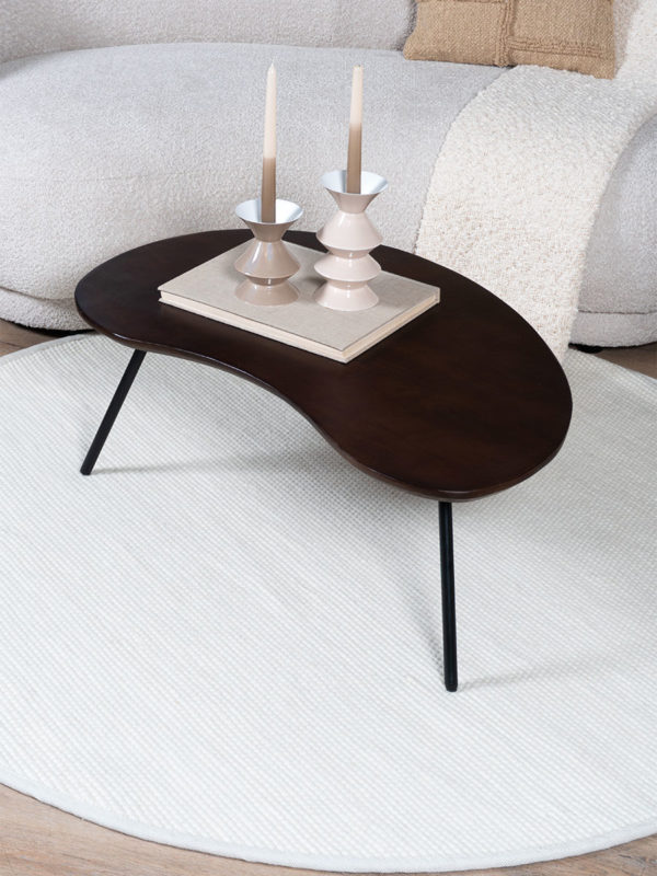 Vloerkleed Scott Wit Rond ø200 cm - Afbeelding 2