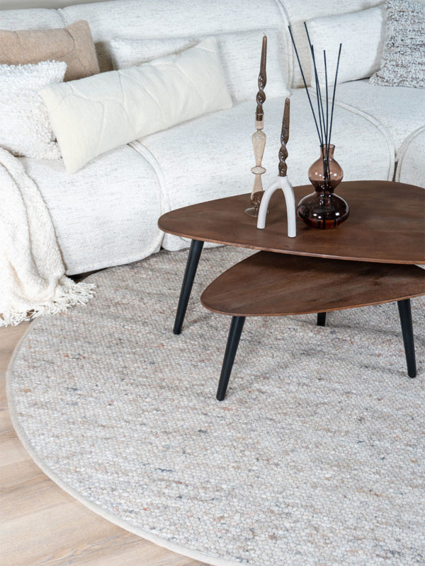 Vloerkleed Stone Donker Beige 417 - Rond ø200 cm - Afbeelding 2