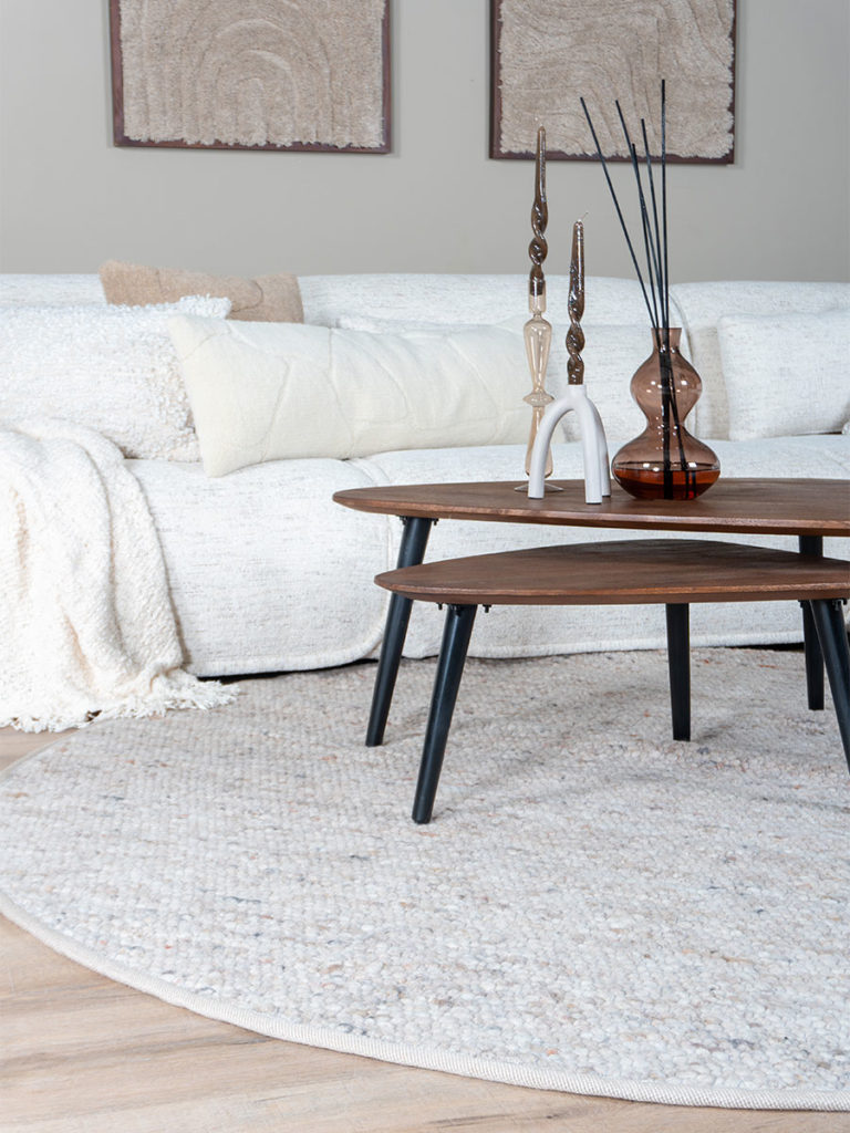 Vloerkleed Stone Donker Beige 417 - Rond ø160 cm - Afbeelding 4