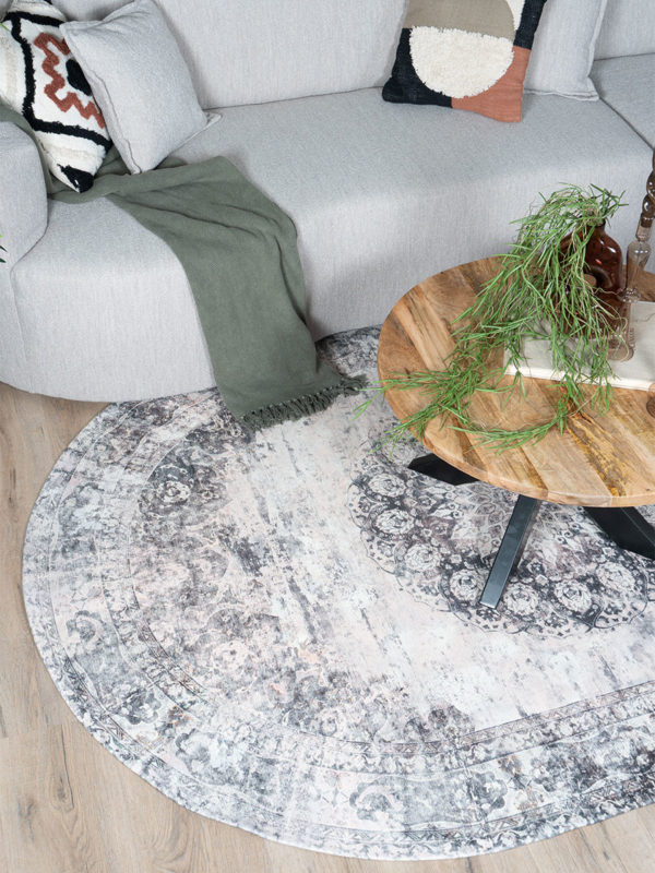 Vloerkleed Viola Antraciet - Ovaal 160 x 230 cm - Afbeelding 2