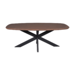 Eettafel Madison Walnoot | 160 cm | Deens Ovaal | Poot Zwart