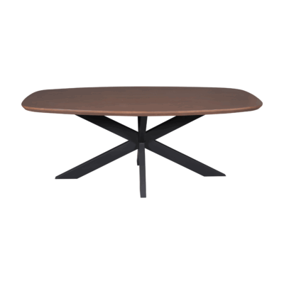 Eettafel Madison Walnoot | 160 cm | Deens Ovaal | Poot Zwart