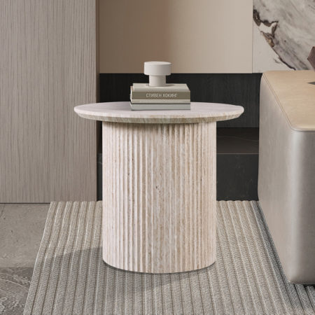 Salontafel 'Lagos' 50 cm Rond Decor Travertin Beige